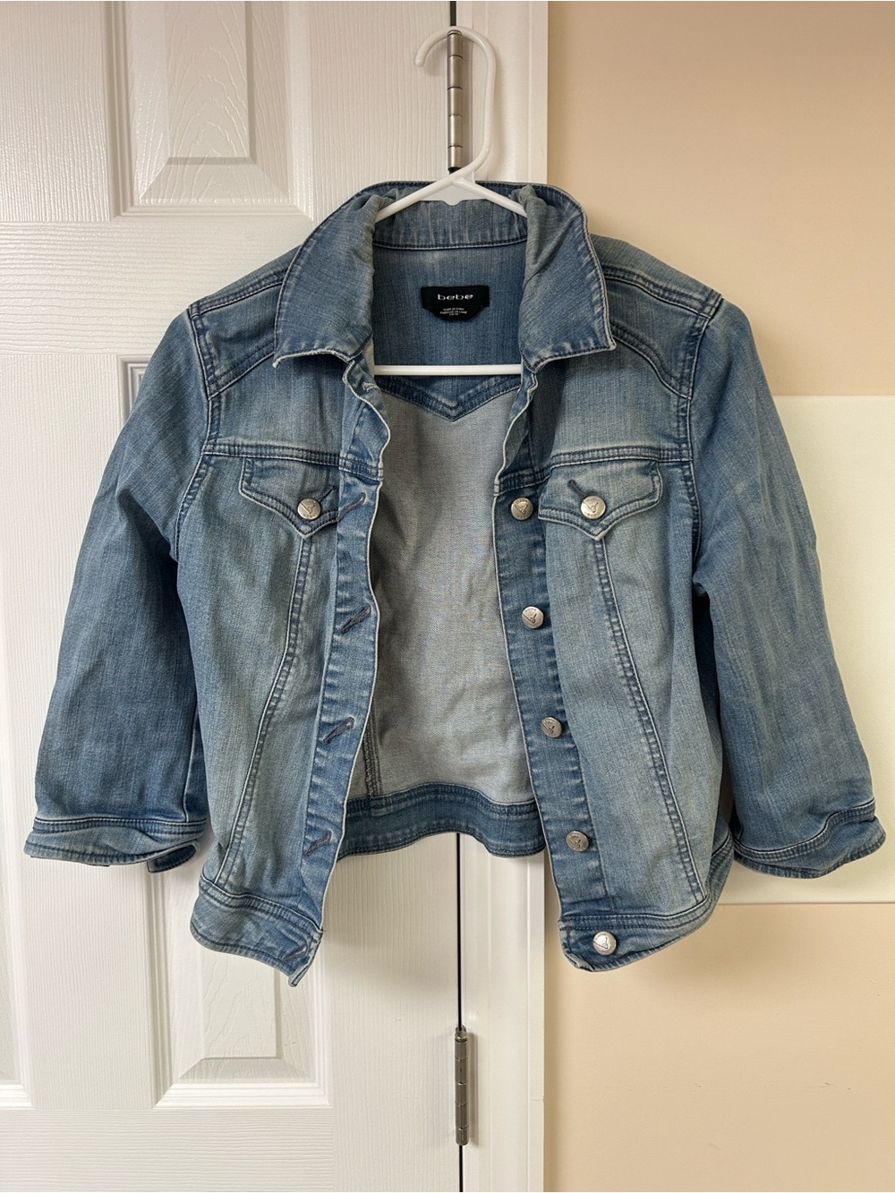 bebe denim Jean jacket Y2K 3/4 sleeves